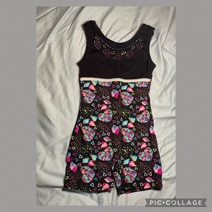 Moret Active Girl leotard multicolored and glittery size 6/7